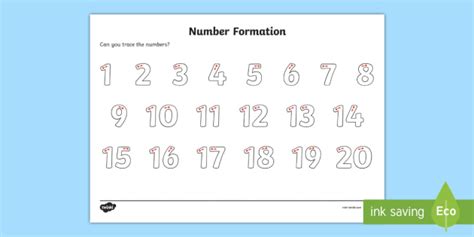 Writing Numbers to 20 Worksheet - Themed Number Twinkl