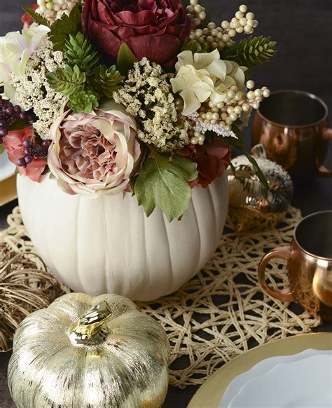 Floral pumpkin centerpiece - fall centerpiece - fall decorating ...