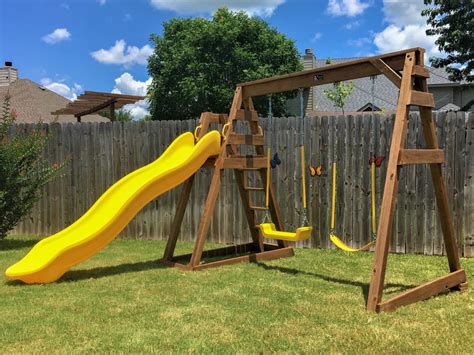 Wooden Swing and Slide Set - Quality Playscapes