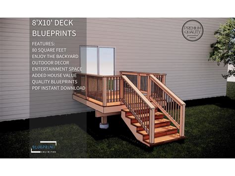 Deck Plans 8x10 for DIY Construction and Permit - Etsy