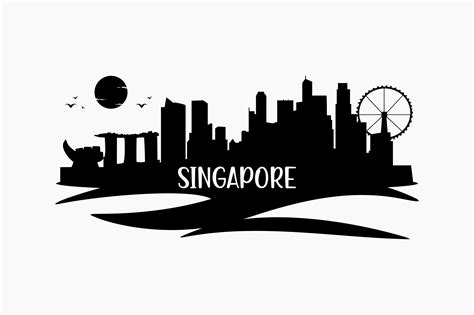 Singapore Skyline Silhouette Graphic by BerriDesign · Creative Fabrica