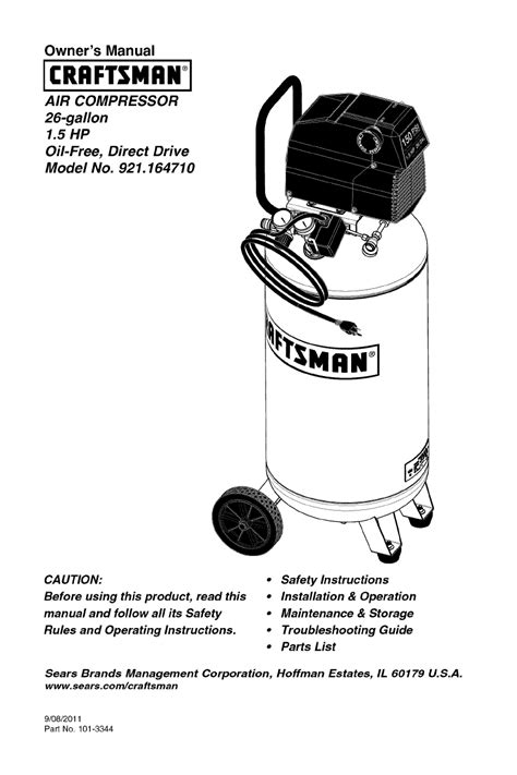 Craftsman Air Compressor Parts Manual