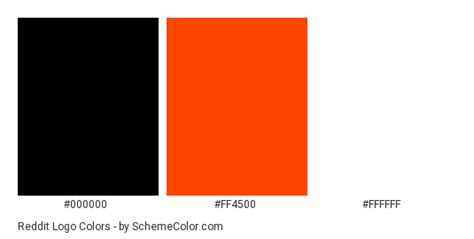 Reddit Logo Color Scheme » Black » SchemeColor.com