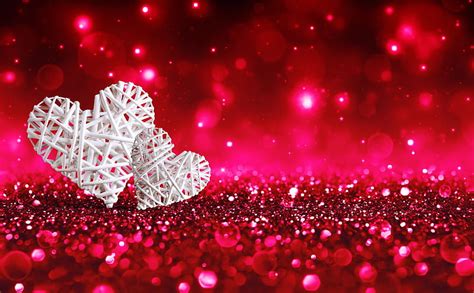 Happy Valentine's Day!, red, glitter, heart, valentine, white, couple ...