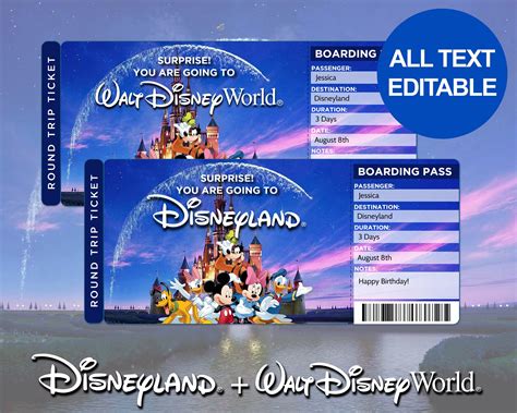 Free Printable Disneyland Ticket Template