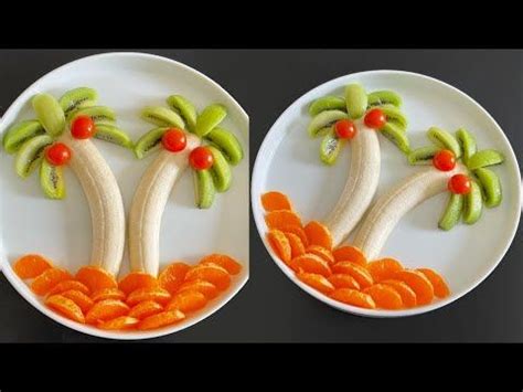 Beautiful Fruits Decoration /Banana, Orange and Kiwis Plate Decoration ...