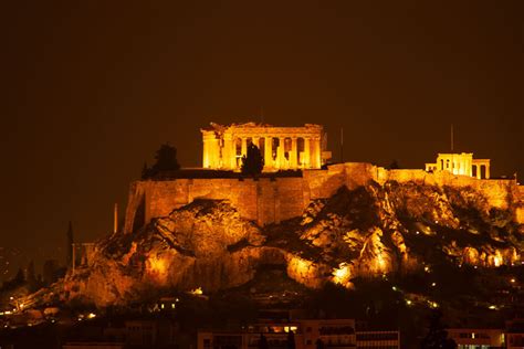 The Parthenon At Night