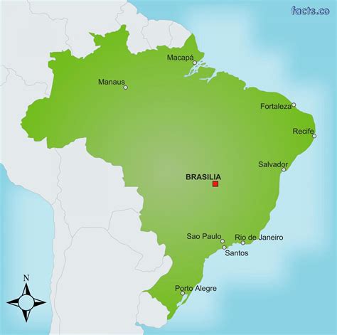 Brazil Capital City Map