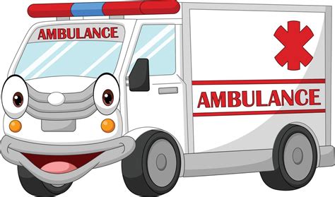 Cartoon happy ambulance car on white background 5332311 Vector Art at ...