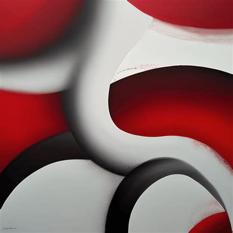 Red and White Abstract Painting Hyper Realistic and Intricate Detail ...