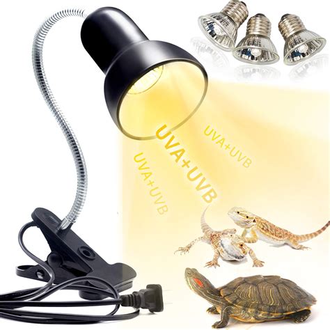 Buy Reptile Heat Lamp, UVA UVB Reptile Light Basking Spot Lamp, Turtle ...