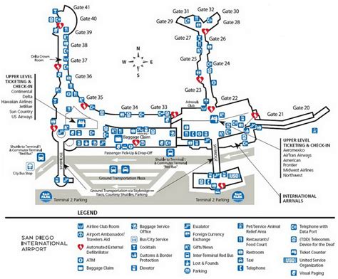 San Diego Airport Terminal 2 Map