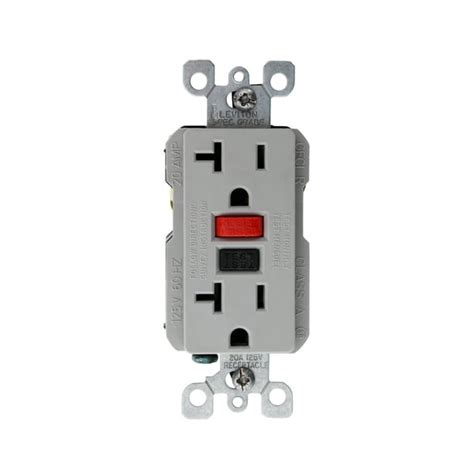 Leviton 6899-GY GFCI Receptacle No Pilot Light 20A 125VAC Feed Thru ...