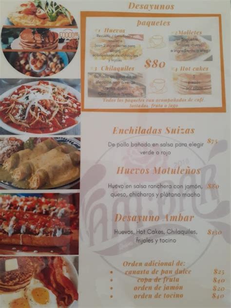 Menu at Ambar Restaurant, San Miguel de Cozumel