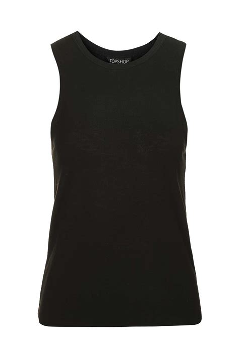 Lyst - Topshop Black Tank Top in Black