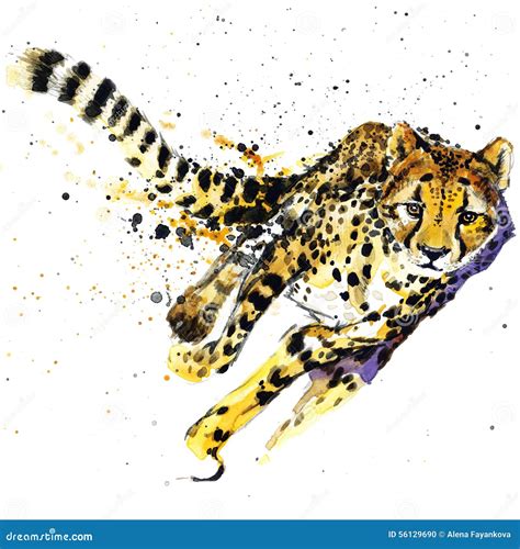 Cheetah T-shirt Graphics, African Animals Cheetah Illustration With ...