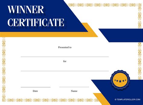 Free Winner Certificate Template - Customize, Download & Print PDF ...