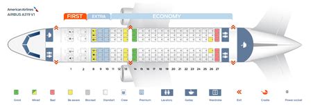 American Airlines Airbus 319 Seating Map