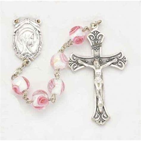 Rosaries, Prayer Beads : 8mm Pink Venetian Glass Encased ...