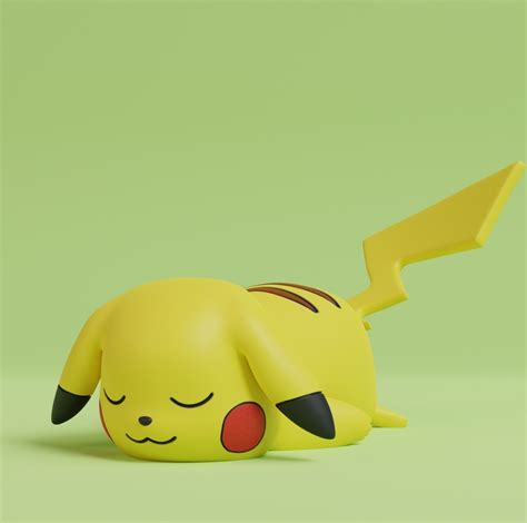 Free STL file Pokemon - Sleeping Pikachu 🐉・3D print design to download ...