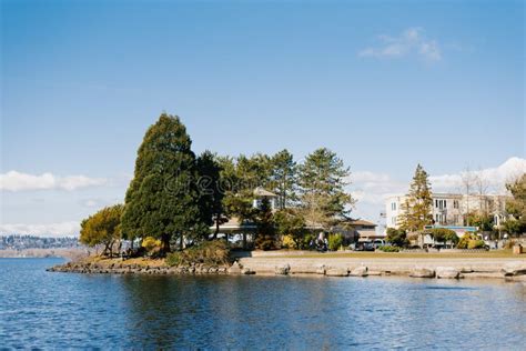 Kirkland, Washington, USA. February 2020. the Waterfront of Lake ...