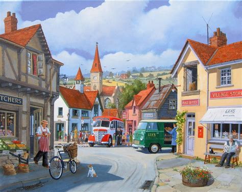 An English village on an idyllic day in times gone by. | Puzzle art ...