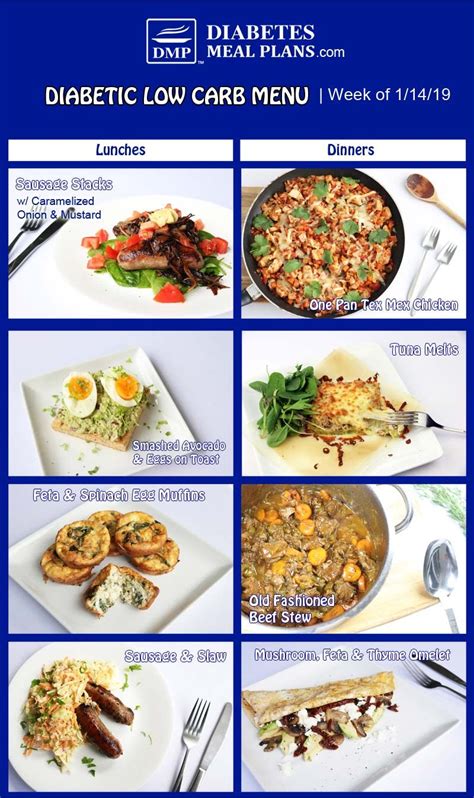 Diabetic Low Carb Meal Plan Preview: Menu Week of 1/14/19 This weeks ...