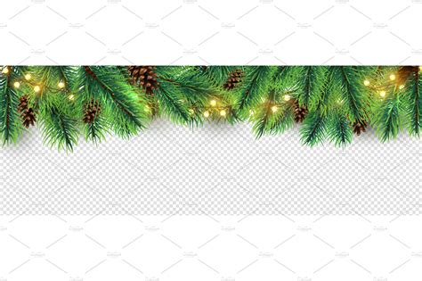 Christmas border. Holiday garland | Graphics ~ Creative Market