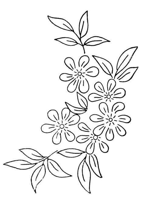 6 Best Free Printable Flower Embroidery Patterns PDF for Free at ...