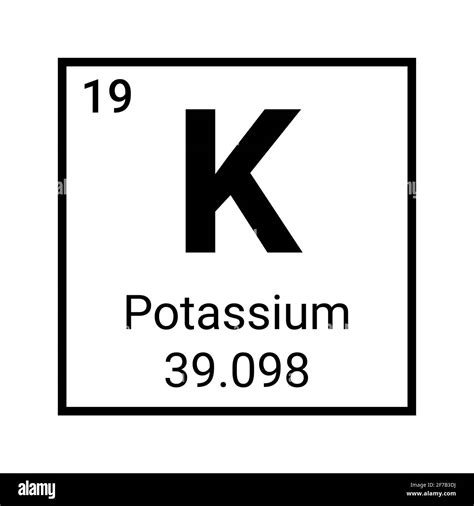 Potassium chemical element periodic table Black and White Stock Photos ...