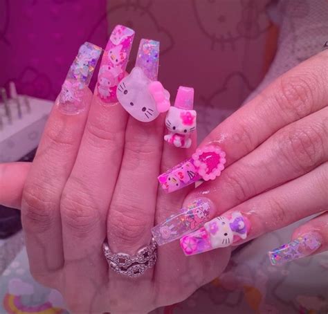 hello kitty nails💖 | Hello kitty nails, Hello kitty nails art, Swag nails