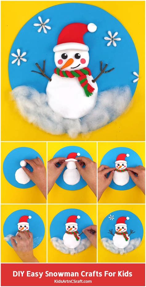 DIY Easy Snowman Craft for Kids - Step by Step Tutorial