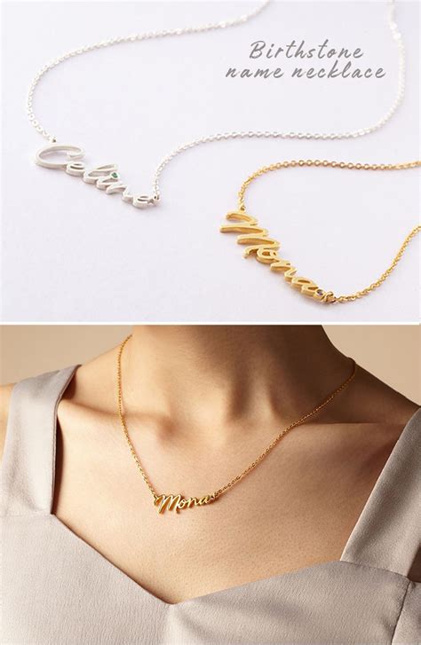 Personalized Name Necklace with Birthstone | Girlfriend gifts ...