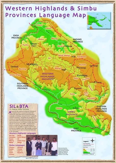 Language map, Madang province, Map