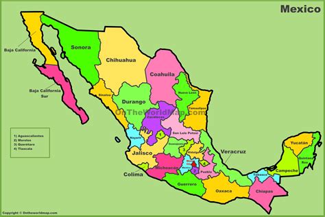 Large Map of Mexico States