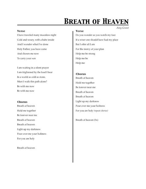 Breath Of Heaven Guitar Chords | Best Guitar Sheet Music