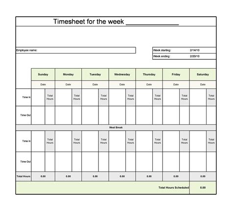 40 Free Timesheet Templates [in Excel] ᐅ TemplateLab