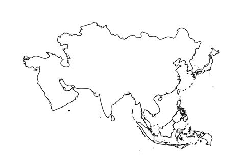 Outline Simple Map of Asia 3087783 Vector Art at Vecteezy