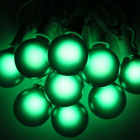 G40 Green Satin Glass Bulbs E12 Bases (25 Pack) – Christmas Light Source