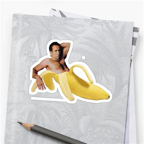 "Nicolas Cage In A Banana - Original Yellow" Sticker by tomohawk64 ...