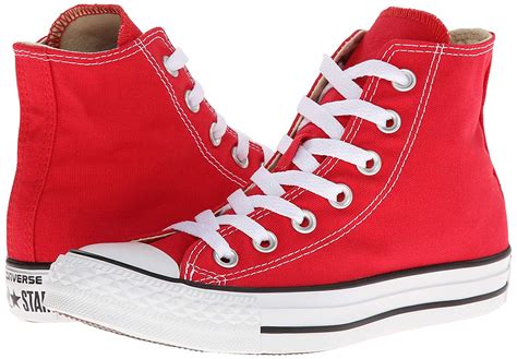 Converse Womens ctas hi Hight Top Lace Up Fashion Sneakers, Red, Size ...