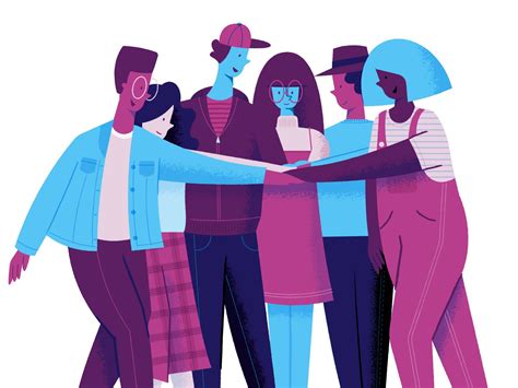 Team Huddle by Alaina Johnson Flat Design Illustration, People ...