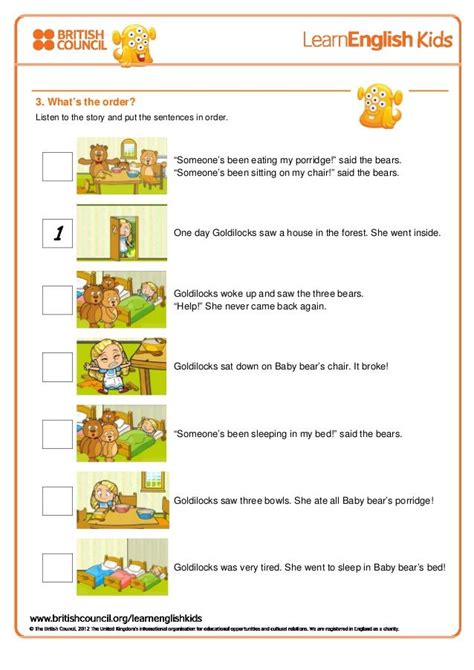 goldilocks and the three bears (worksheet) Shared Reading, Kids Reading ...