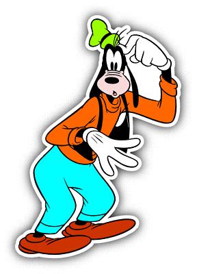 Goofy Thinking Cartoon Car Bumper Sticker Decal 5''x 3'' | eBay