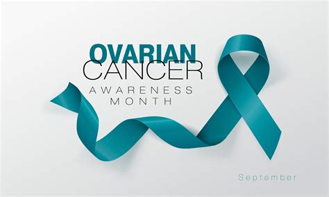 Ovarian Cancer Awareness Calligraphy Poster Design. Realistic Teal ...