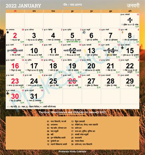 New Year 2022 Hindu Calendar