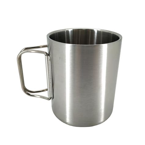 Stainless Steel Outdoors Camping Cup with Foldable Handle-12oz ...