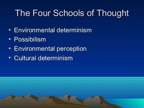 Four schools of thought in cultural geography (to help in school)