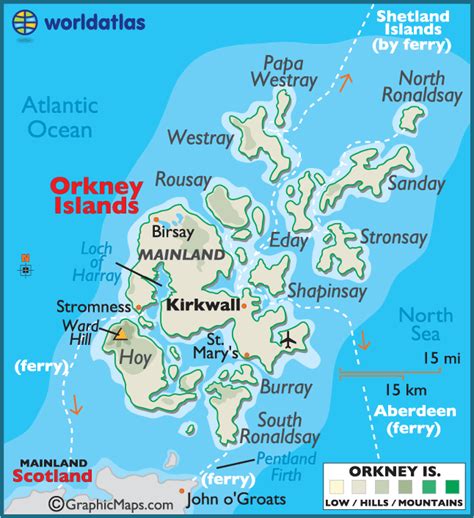 Orkney Islands Large Color Map