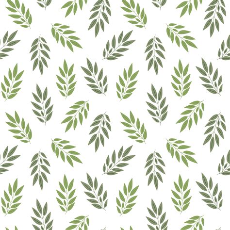 Green leaves seamless pattern vector illustration, repeat ornament for ...